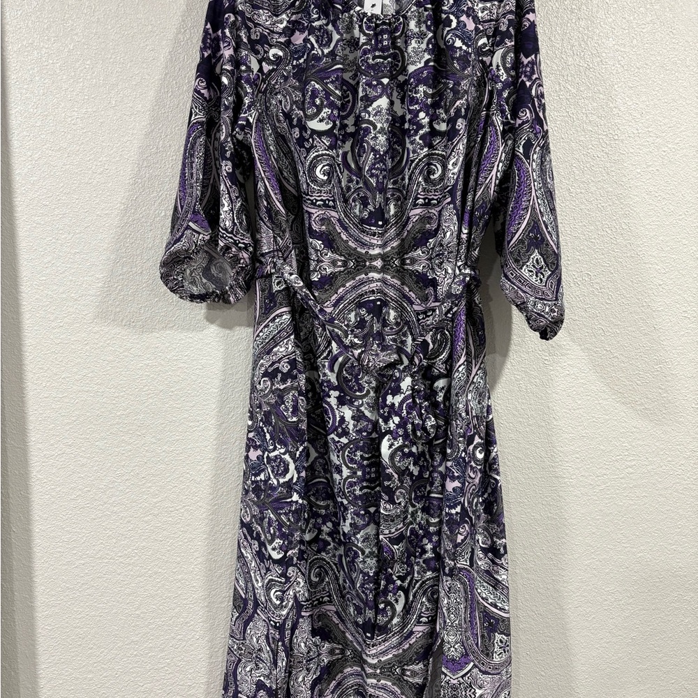 NWT Lane Bryant Purple and White Paisley Dress
